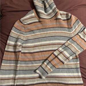 Eddie Bauer Multicolor Striped Turtleneck Sweater